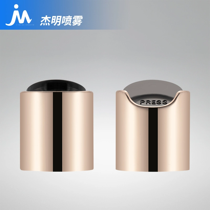 Hot Sale Disc Top Cap with Shiny Metal Collar