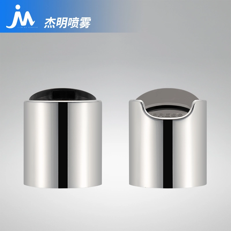 Hot Sale Disc Top Cap with Shiny Metal Collar