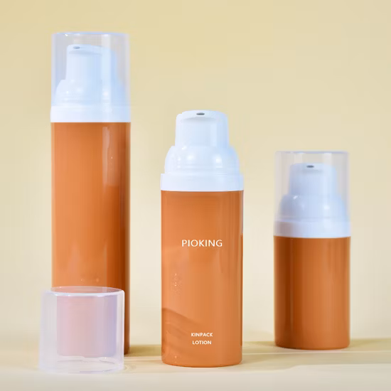 中国のサプライヤーが提供するエアレスポンプ付きプラスチック包装ローションボトル